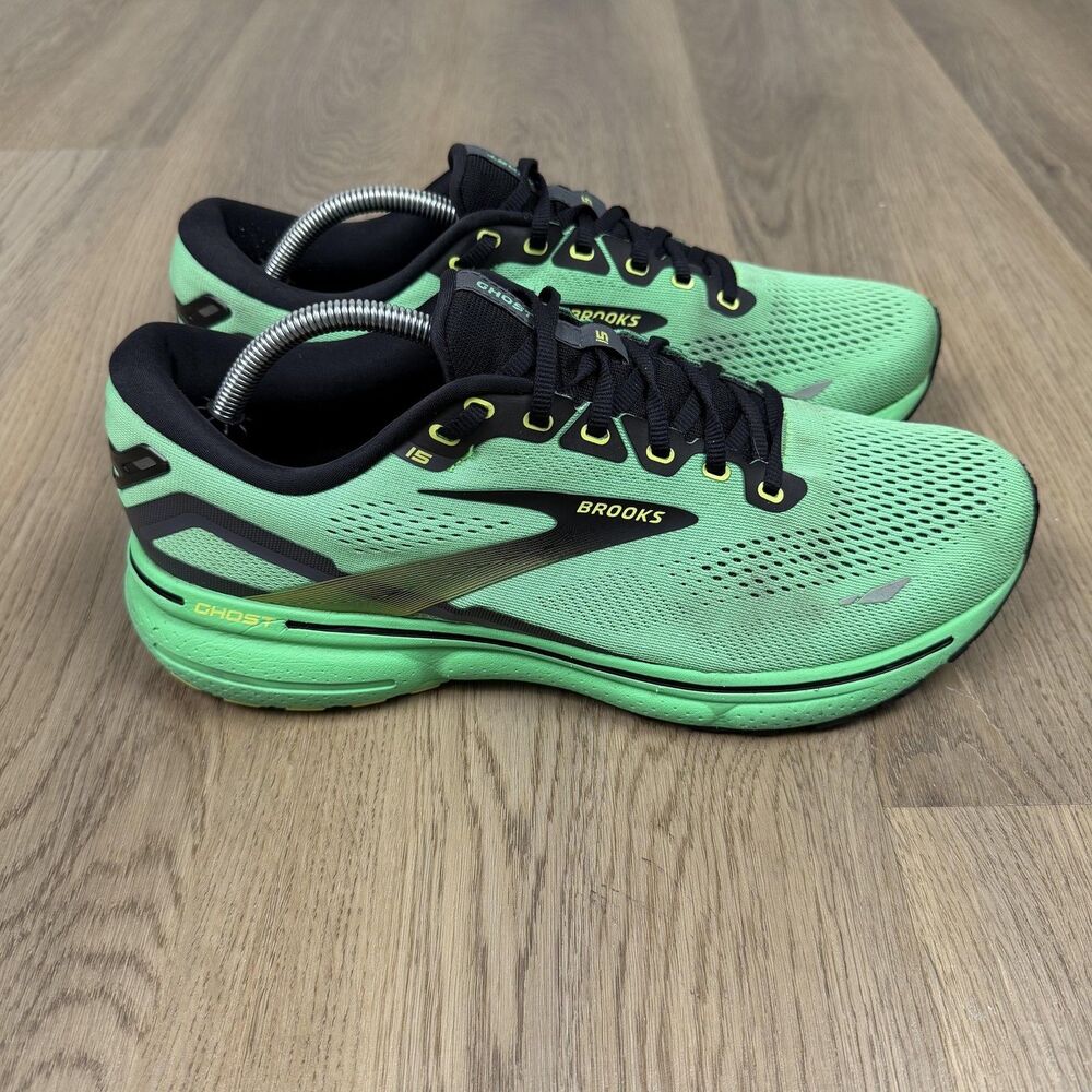 Brooks Ghost 15 Shoes Mens Size 11 Green Cushioned Mesh Running 1103931D360